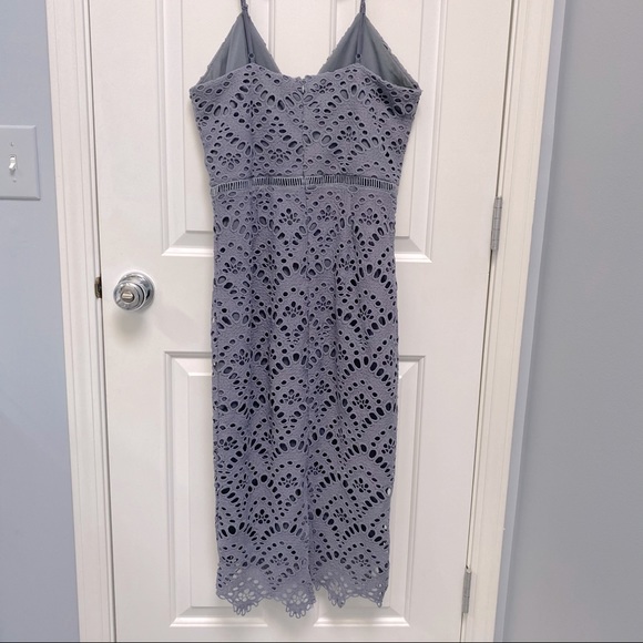 Periwinkle Lace Midi Dress - Picture 6 of 12